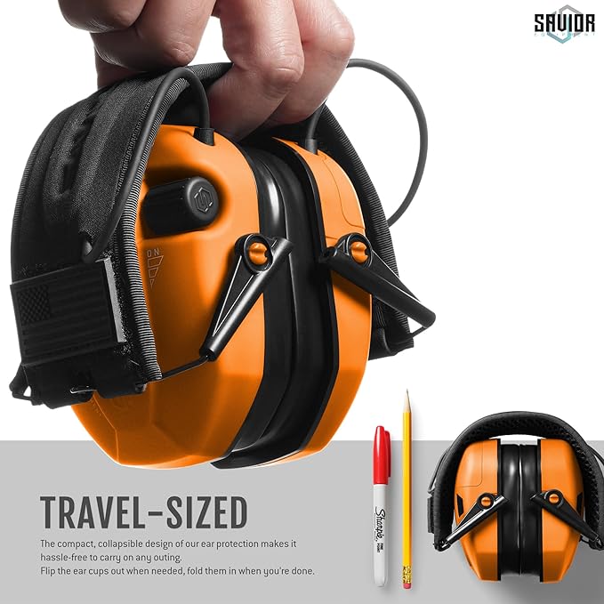 Savior Equipment Apollo Electronic Earmuffs For Shooting w/Gel Ear Pads, 24dB NRR, Noise Cancelling Ear Protection Headset