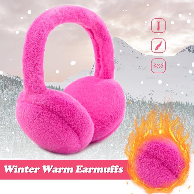 Kids Winter Earmuffs Baby Warm Ear Muff Girls Cute Furry Ear Warmers Boys Foldable Ear Covers for Cold Weather