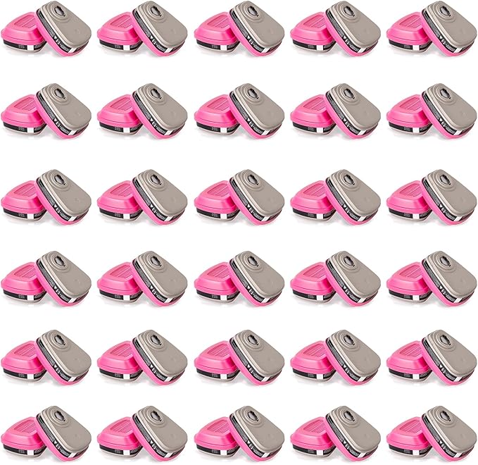 60921 Respirator Cartridge/Filter, Particulate Filter, Compatible with 6000, 7000, FF-400 Series Respirators, Effective Filtering Organic Vapors,Chemical and Dust (30pair 60921)