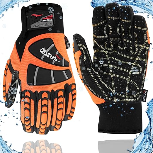 Cestus 5025, Winter Work Gloves for Men, Insulated Impact Gloves, Waterproof and Warm for Cold Weather Construction, Trucking (X-Large)