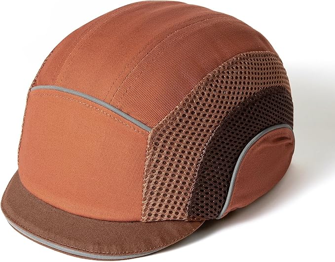 Lightweight Safety Bump Cap - Breathable Baseball Style Protective Hat with Reflective Stripes
