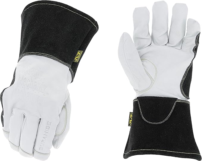 Mechanix Wear: Pulse TIG Welding Gloves, Durahide Goat Leather, Work Gloves with Glide Resistance, Added Durability, Rollover Fingertips for Improved Dexterity, Safety Gloves (White, Small)