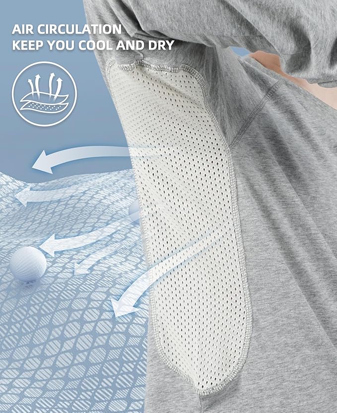 BOCOMAL FR Shirts for Summer Vented Mesh Loose Fit 4oz EX Lightweight Flame Resistant Base Layer CAT1 Crew Shirt