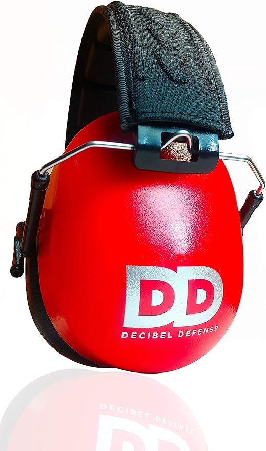 DECIBEL DEFENSE Professional Safety Ear Muffs 37dB NRR - The HIGHEST Rated & MOST COMFORTABLE Ear Protection for Shooting & Industrial Use - PROFESSIONAL HEARING PROTECTION (SAFETY RED)