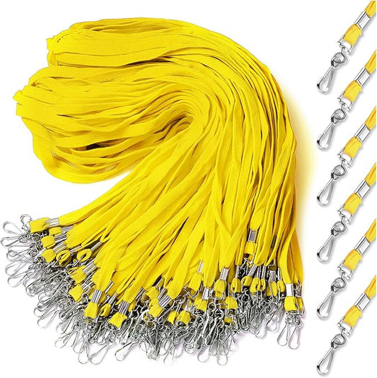 Epakh 200 Pcs Lanyards for ID Name Badge Holder Neck Lanyard Flat with Clips Neck Straps for Office School Nurse