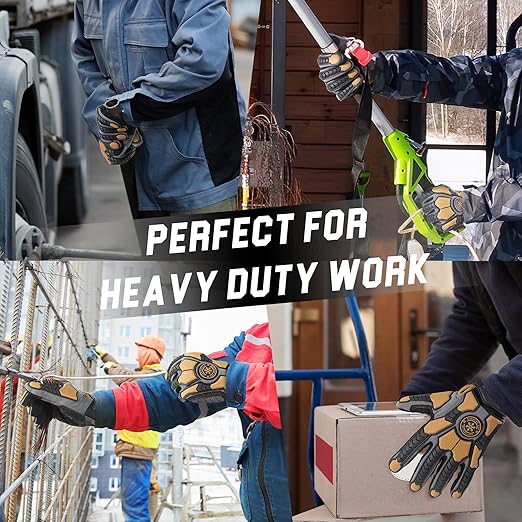 HANDLANDY Winter Water Resistant Work Gloves for Men, Insulated Heavy Duty Mechanic Glove for Cold Weather (Coffee-insulated, X-Large)