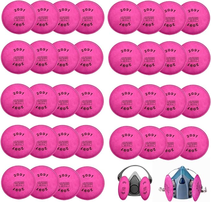 36Pieces(18Pack) 2091 Particulate Filter,2091 Filter Compatible with 6000 6200 6800 7000 FF-4 Series to Replace Filters