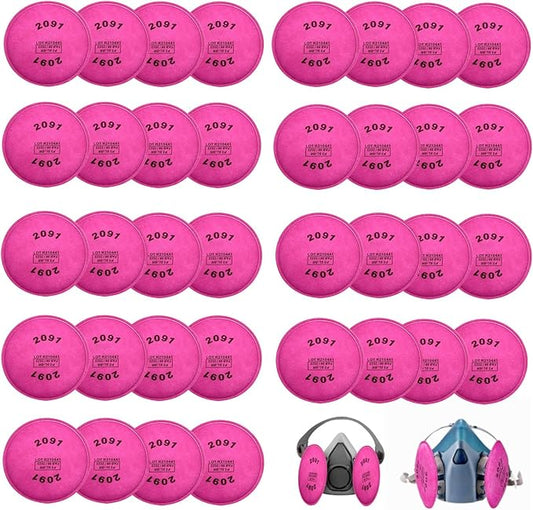 36Pieces(18Pack) 2091 Particulate Filter,2091 Filter Compatible with 6000 6200 6800 7000 FF-4 Series to Replace Filters