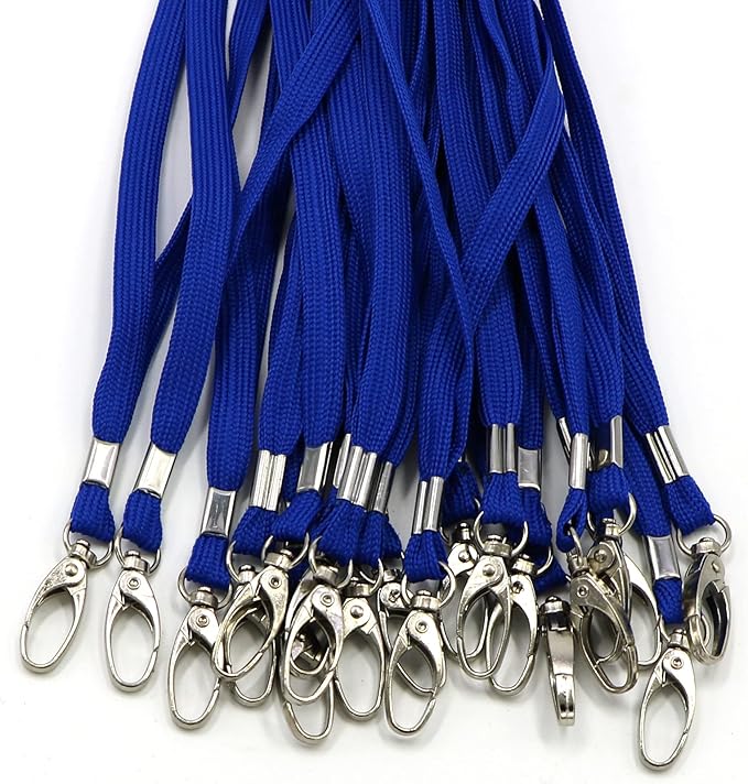 Bird Fiy Black Lanyard 100 Pack Bulk Lanyards for Id Badges Holders Each Lanyard 17 Inch with 360° Swivel Hook