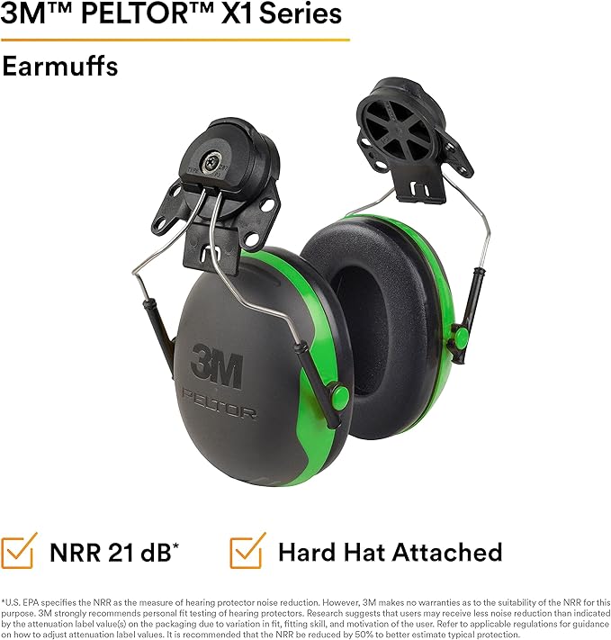 3M PELTOR Ear Muff Hearing Protection, X1 Series, Noise Protection, Construction, Manufacturing, Maintenance, Automotive
