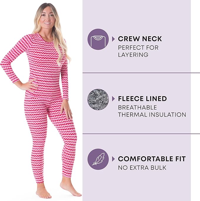Rocky Thermal Underwear for Women, Long Johns Fleece Lined Set, Shirt & Pants, Base Layer w/Leggings/Bottoms Ski/Extreme Cold