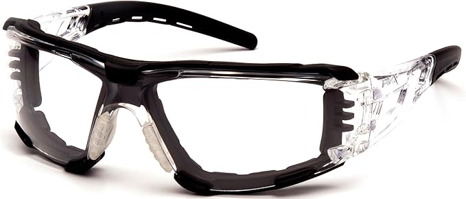 Pyramex Fyxate Safety Glasses, Clear H2MAX Anti-Fog Lens