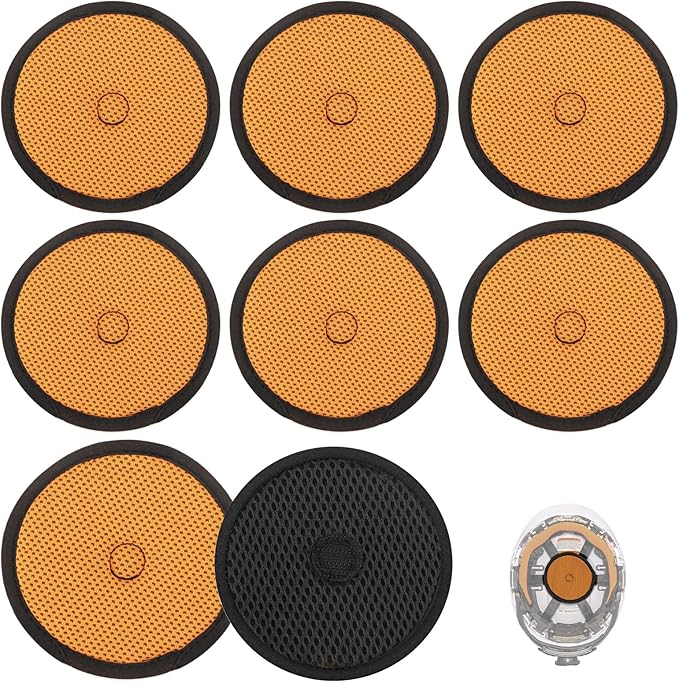 Hard Hat Top Pad Liner Replacement, Hard Hat Padding fit for Most Construction and Work Helmets, Cooling Inserts Reusable Washable Top Pad Suspension Cushion Replacement Accessorie - Orange 8 Pack