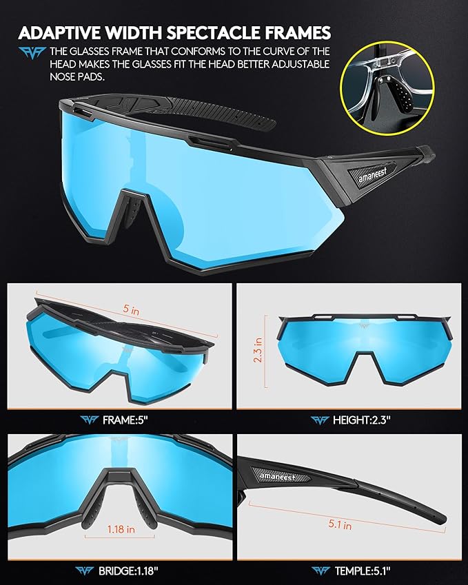 Sunglasses UV Protection Cycling Sunglasses for Men and Women,Impact Resistance Z87.1 for Construction