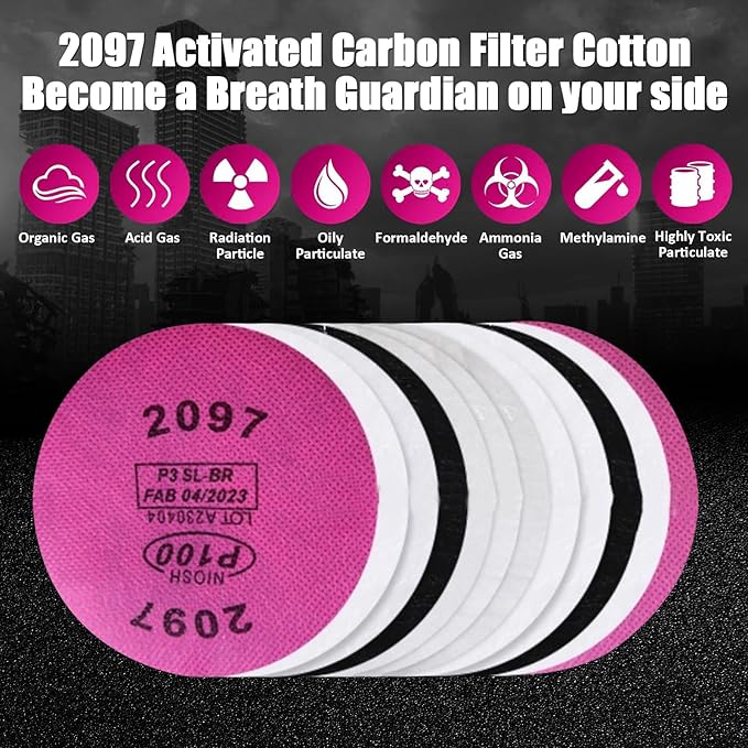 Full Face Respirator Mask, Reusable Respirator Mask with Filters，6800 Anti Fog Dust Gas Mask, for Spray Paint, Welding