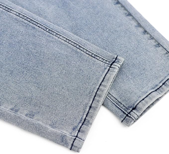 LONGBIDA Men's Denim Bib Overalls Fashion Slim Fit Jumpsuit with Pockets