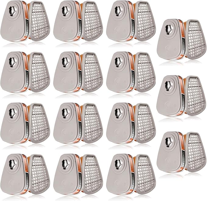 (15Pairs) 6001 Respirator Filter Cartridge, 6001 Filters for Respirator Against Gas/Organic Vapor/Chemical, Replaceable Filters Compatible with 6000, 7000, 4000 Series respirators