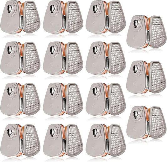 (15Pairs) 6001 Respirator Filter Cartridge, 6001 Filters for Respirator Against Gas/Organic Vapor/Chemical, Replaceable Filters Compatible with 6000, 7000, 4000 Series respirators