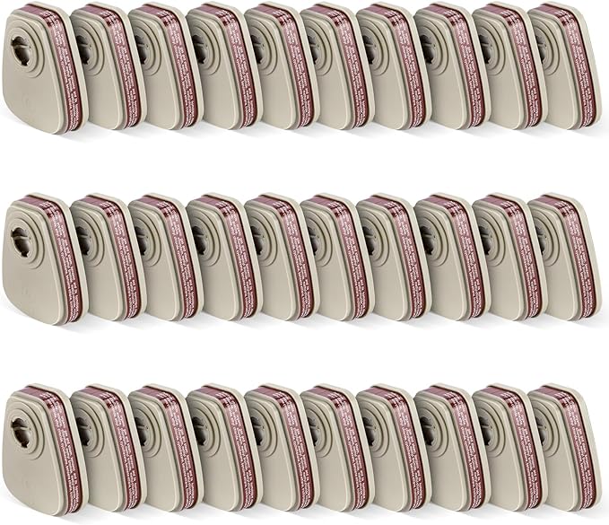 Respirator Cartridges& Filters(15 Pairs) - 6001 Filter Cartridges for Respirator, Particulate Filter Protect Against Organic Vapors, Dust, Acid Gases Compatible with 6000, 7000, FF-400 Series Respirat
