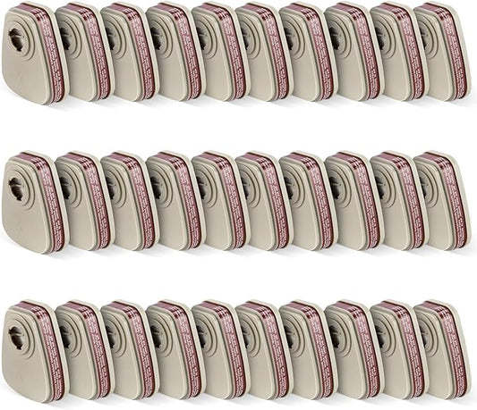 Respirator Cartridges& Filters(15 Pairs) - 6001 Filter Cartridges for Respirator, Particulate Filter Protect Against Organic Vapors, Dust, Acid Gases Compatible with 6000, 7000, FF-400 Series Respirat