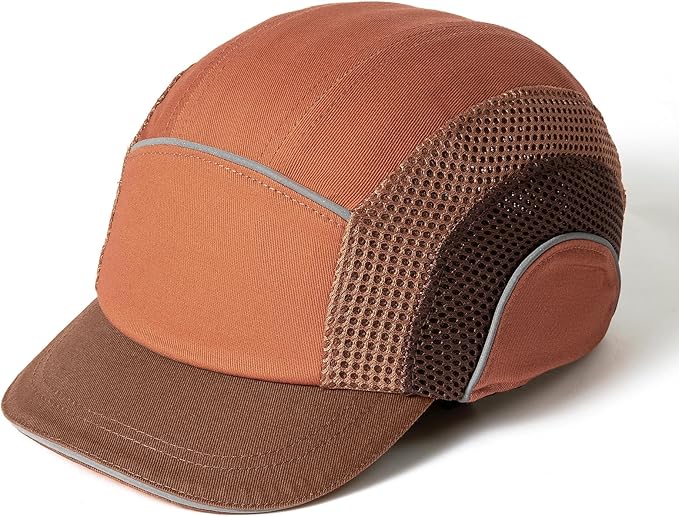 Lightweight Safety Bump Cap - Breathable Baseball Style Protective Hat with Reflective Stripes