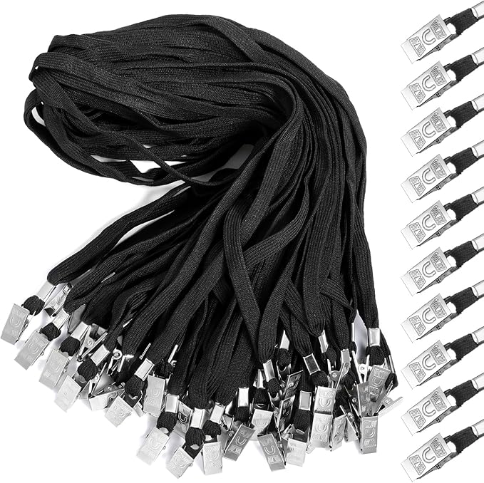 Marspark Lanyards Bulk with Clip Flat Neck Lanyard Badge Lanyard with Swivel Hook Lanyards for ID Cards Holder