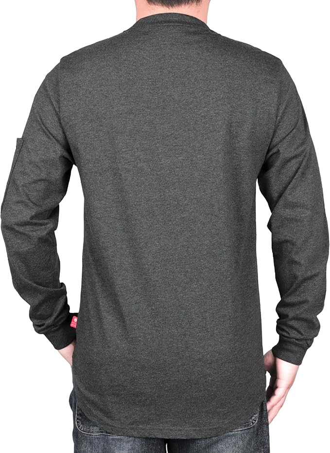 TICOMELA FR Shirts for Men Heather Series 6oz Flame Resistant T Shirt NFPA2112 CAT2 Fire Retardant Henley Shirts