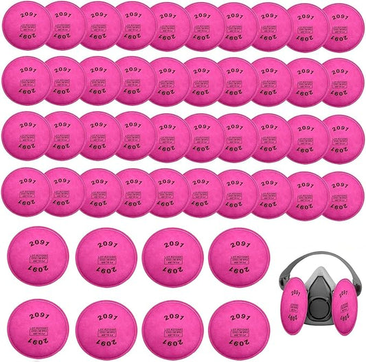 48Pcs 2091 Particulate Filter,Replacement for 6000 6200 6800 7000 FF-4 Item 2091 Filters,Chemicals Use for Against Dust,Torch Cutting,Chemicals(24Pack)