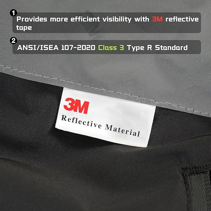 SKSAFETY Heated Safety Bomber Jacket, Class 3 Hi-Vis Waterproof Coat, 3M Reflective Tape, Work Construction Coats