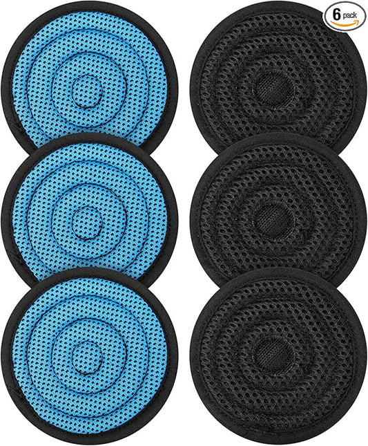 Hard Hat Top Pad, Washable Cooling Hard Hat Inserts/Liner/Cushions Replacement for Helmets, Hardhat Suspension Accessories (Blue, 6 Pack)