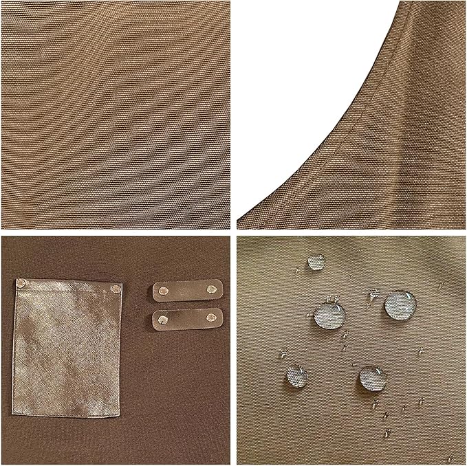 Barista Waitress Chef Cooking Aprons Waterproof Canvas Hair Stylists Apron with 3 Pockets for Women