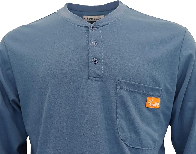 Titicaca FR Shirts for Men 5.5OZ Light Weight for Summer Flame Resistant Henley Shirts