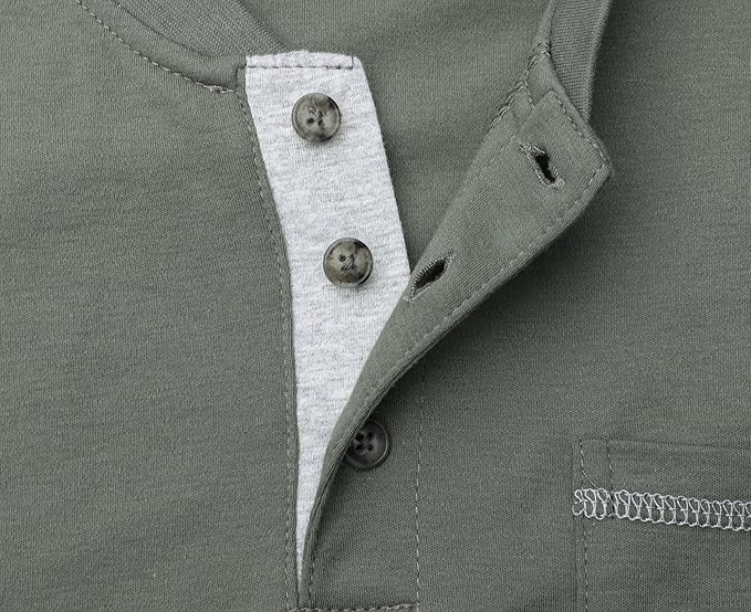 BOCOMAL FR Shirts for Men 5.5oz Lightweight Long Sleeve Work Henley Fire Resistant Shirt CAT2