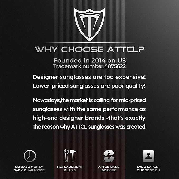 ATTCL Polarized Wrap Fishing Sunglasses Men - Driving Sports Glasses UV Protection