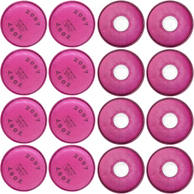 16PCS(8Pack) 2097 Respirator Filters, 2097 Replacement Filters Cotton Installed on 6200, 6800, 6502, 7502 Respirator Body Use for Epoxy Resin, Organic Vapor, Asbestos, Dust, Paint