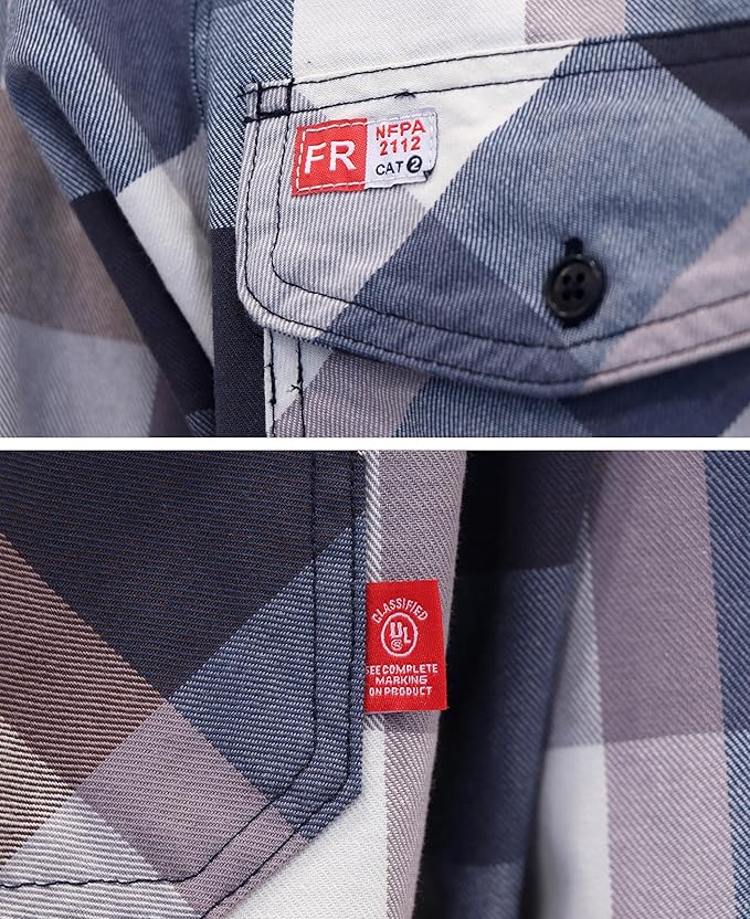 TICOMELA FR Shirts for Men Flame Resistant/Fire Retardant Shirt NFPA2112 7.5oz Men's Welding Shirt