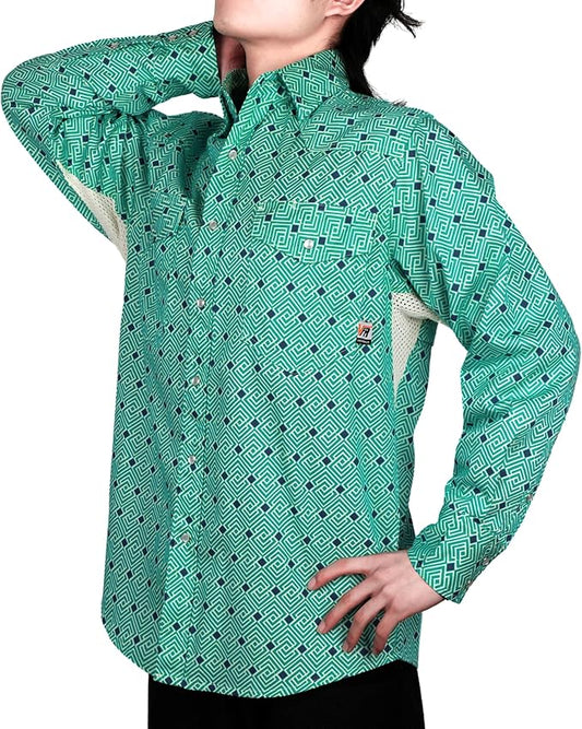 VATRENUS FR Shirts for Summer Pearl Snaps Breathable Vented Mesh Back and Underarm Lightweight Flame Resistant Welding Shirt