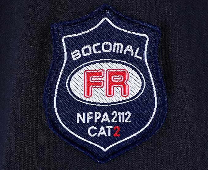BOCOMAL FR Shirts Henley 7oz Midweight Fire Resistant Clothing NFPA2112 CAT2 Men's Flame Retardant Work Shirt