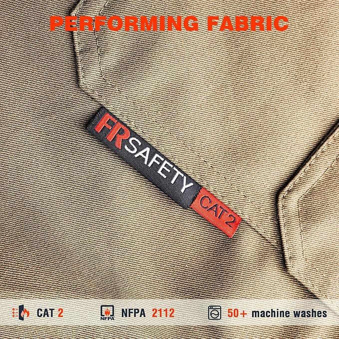 SKSAFETY 7oz FR Shirts for Men, Welding Shirt Hi Vis Flame Resistant 100% Cotton Fire Retardant Longsleeve Shirt CAT2/NFPA