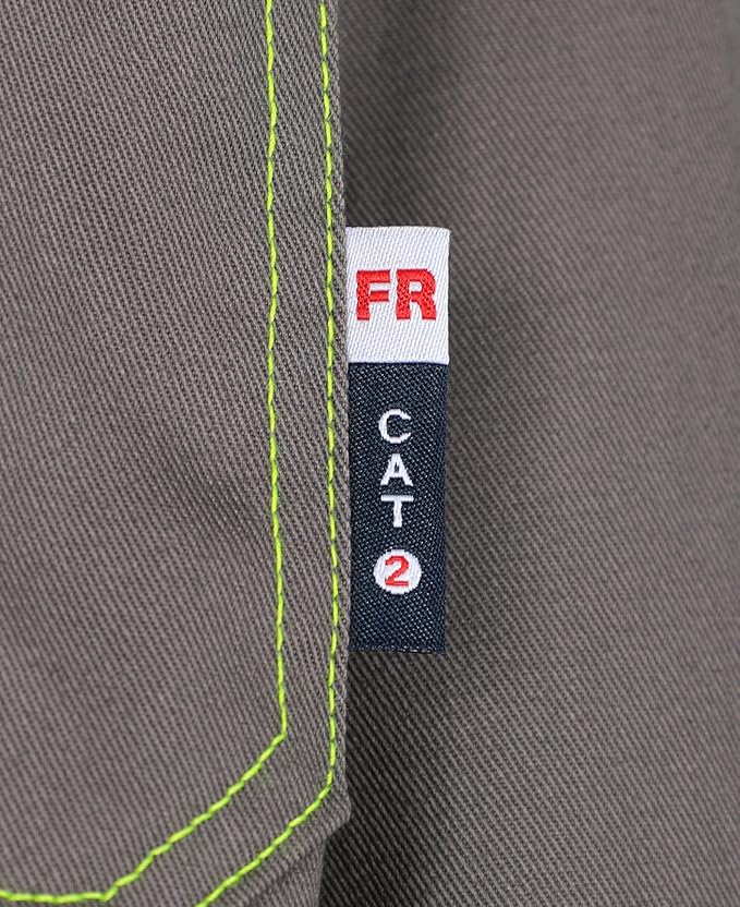 BOCOMAL FR Shirt for Summer Lightweight Vented Mesh Back and Underarm Breathable Flame Resistant Welding Button Down Shirts