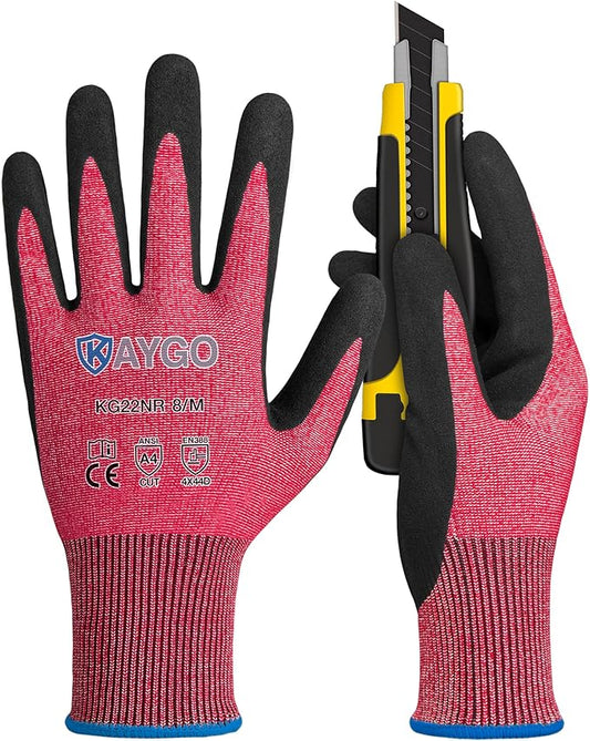 KAYGO Cut Resistant Gloves Micro Finishing Nitrile Coated,ANSI Cut Level A4,KG22NB