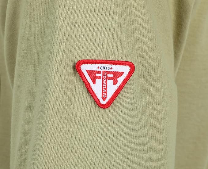 TICOMELA FR T Shirt Flame Resistant Shirt 5.5oz 100% Cotton Light Weight Workwear Men's Long Sleeve Henley Shirts