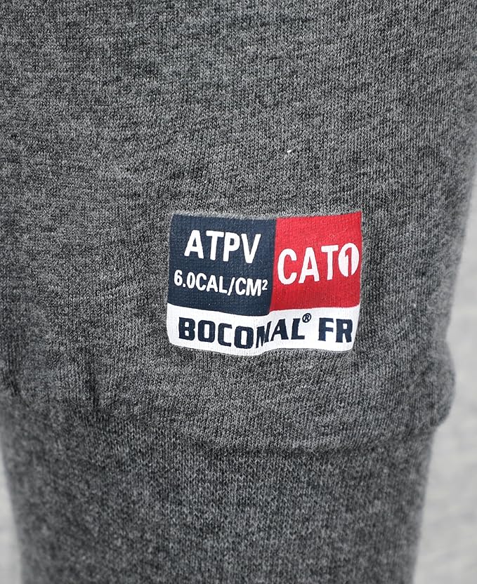 BOCOMAL FR Shirts Two-Tone Crew for Summer 4oz EX Lightweight Flame Resistant Long Sleeve Work T-Shirt Base Layer