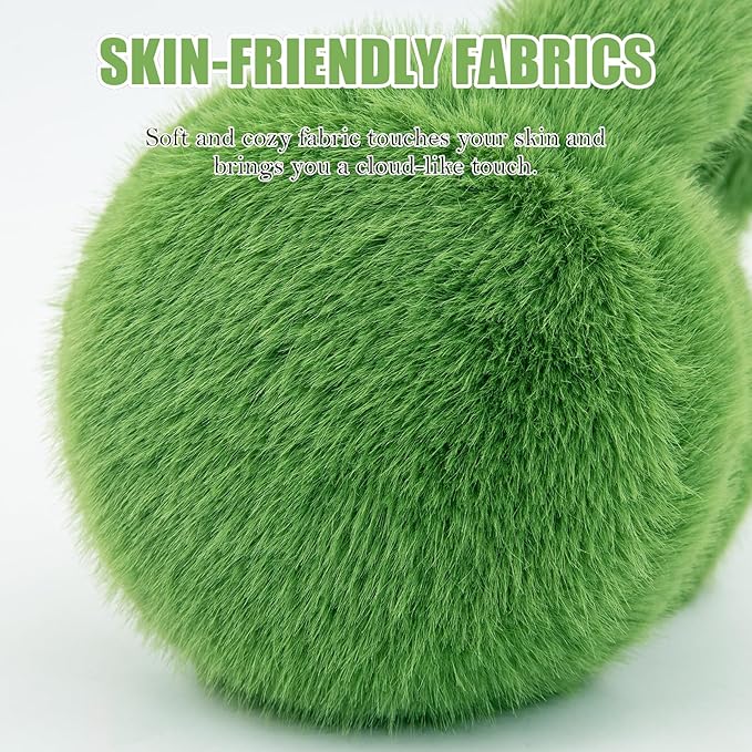 Winter Ear Muffs for Women Girls Faux Fur Cute White Earmuffs Fluffy Ear Warmers Foldable Ear Covers Outdoor