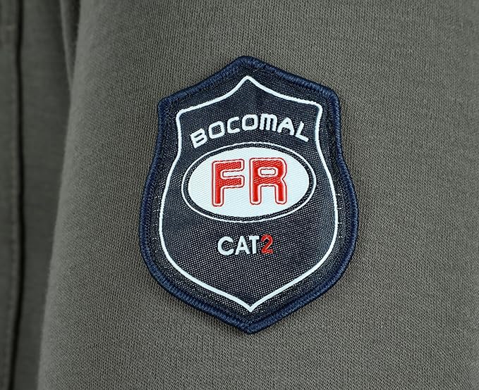 BOCOMAL FR Shirts Lightweight Classic Crew Long Sleeve Fire Resistant Shirt CAT2