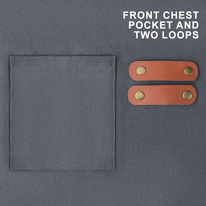 chef apron for men with Pockets - Cotton Canvas Cross Back Chefs cooking Aprons,for kitchen,restaurant,grilling