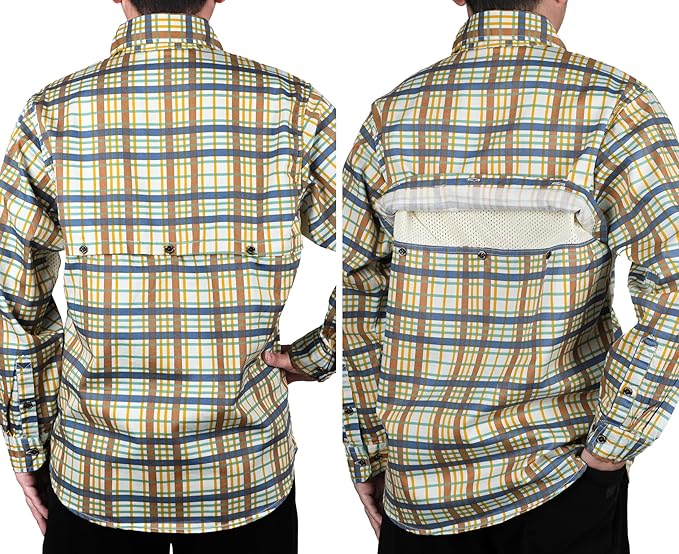 BOCOMAL FR Shirt for Summer Lightweight Vented Mesh Back and Underarm Breathable Flame Resistant Welding Button Down Shirts