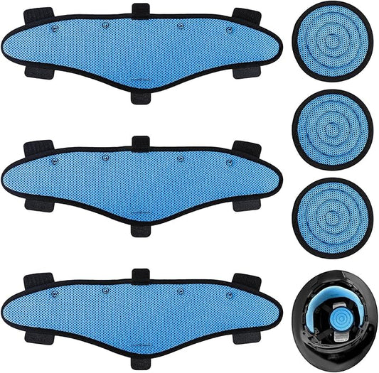 Hard Hat Top Pads and Sweat Bands for Safety Helmet, Washable Hard Hat Cooling Liner Accessories, Suspension Sweat Band Replacement, Reusable Inserts Headband, Blue, 6 PCS