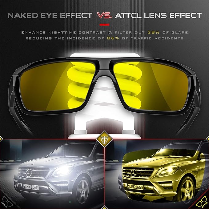 ATTCL Polarized Wrap Fishing Sunglasses Men - Driving Sports Glasses UV Protection