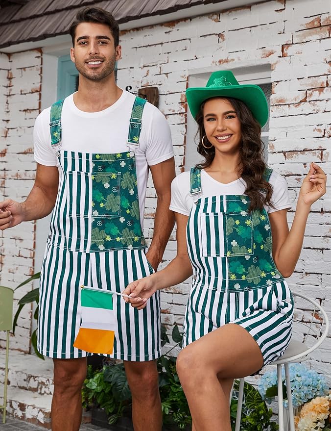 Unisex Printed Overalls Shorts Romper Festival Jumpsuits Work Bibs Coveralls Gifts for Men and Women